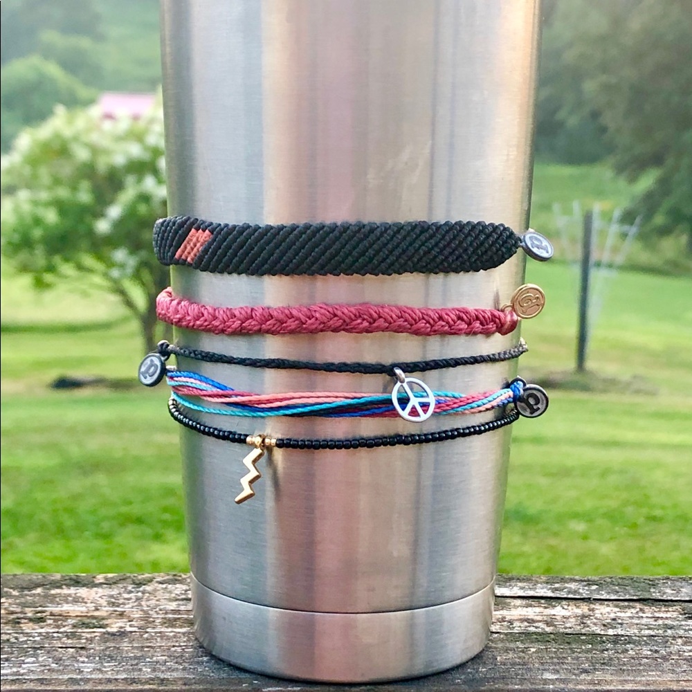 Set of five Pura Vida bracelets
